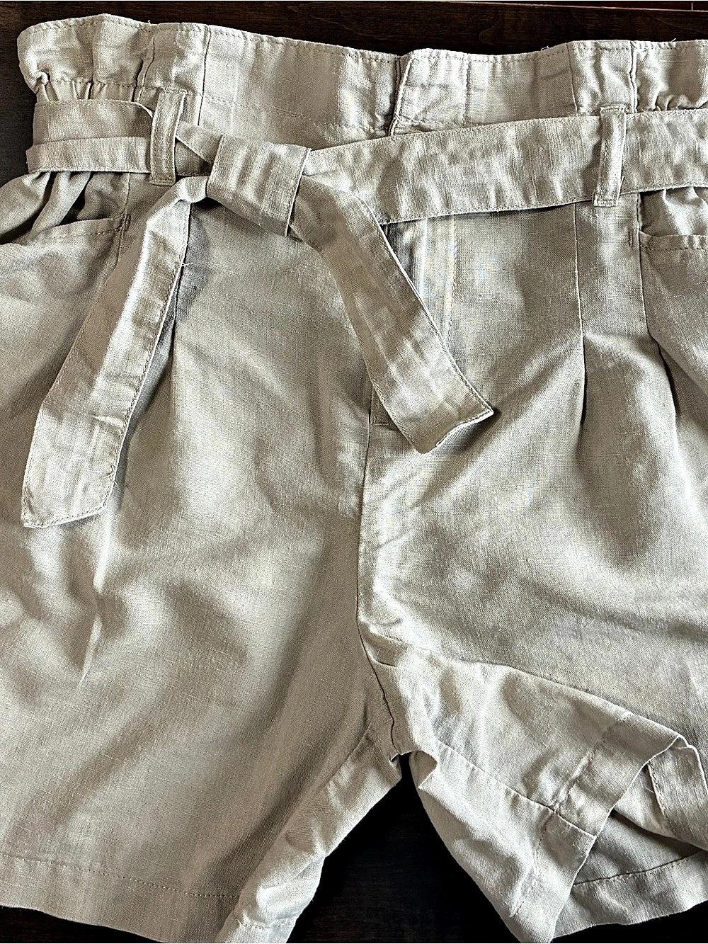 United Colors of Benetton Linen Blend Paperbag Shorts Girls 8-9 Years